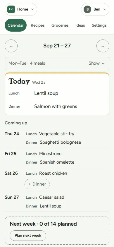 The same week on a phone